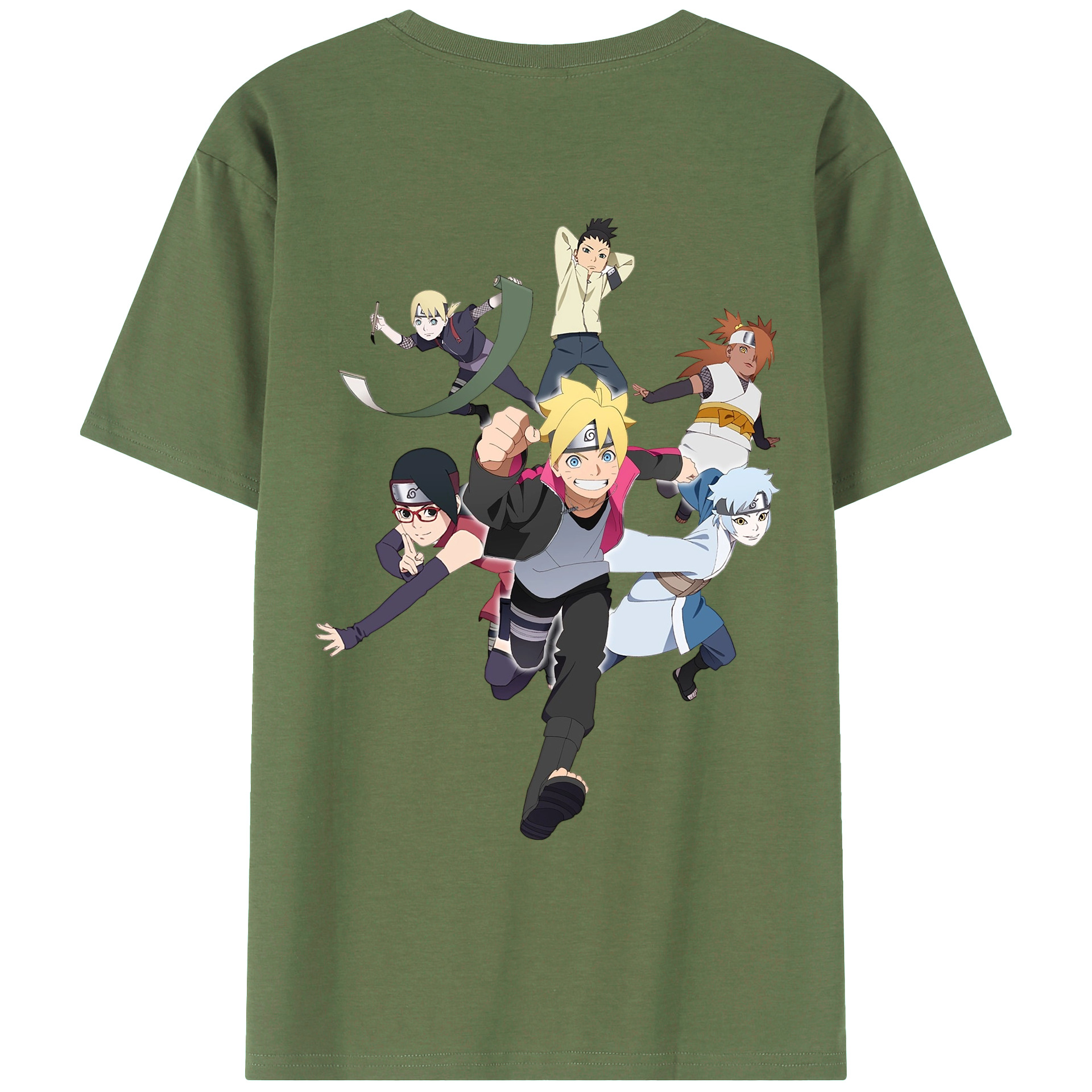 （画像用） NARUTO -ナルト- うずまき ボルト Uzumaki Boruto 綿100％ メンズ半袖Tシャツ（バックプリント） 通気性